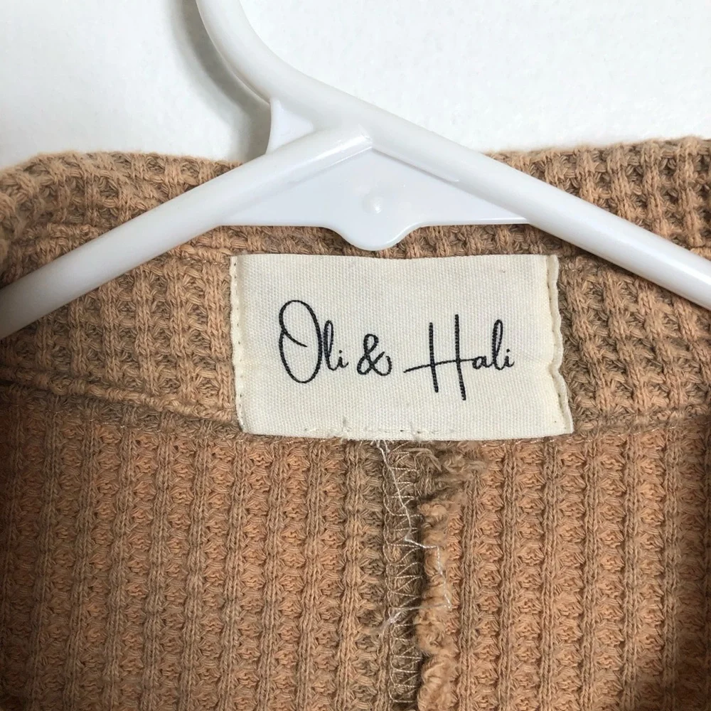 Oli & Hali Brown Button Down Shirt with Lace Details - Picture 3 of 5